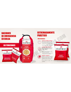 Bolsa 60 raciones de emergencia variadas (desayunos, comidas y cenas) liofilizadas ReadyWise MRE 2