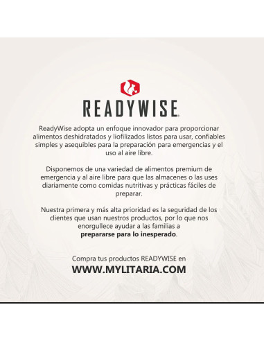 Cubo 120 raciones de emergencia variadas (comidas y cenas)ReadyWise MRE