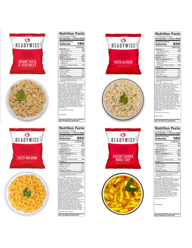 Cubo 120 raciones de emergencia variadas (comidas y cenas)ReadyWise MRE