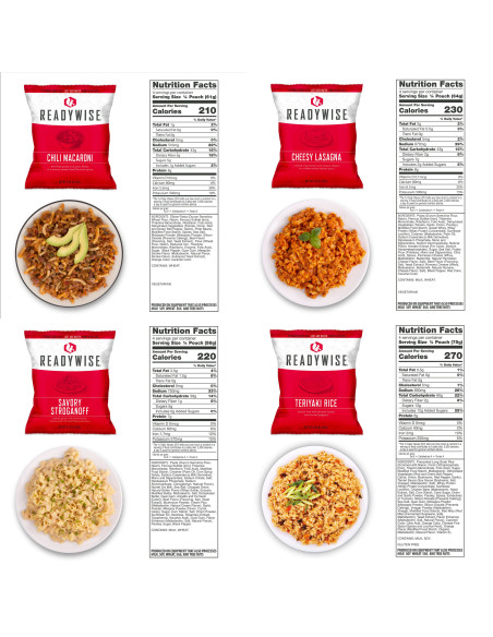 Cubo 120 raciones de emergencia variadas (comidas y cenas)ReadyWise MRE
