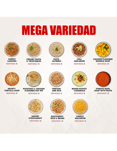 Cubo 120 raciones de emergencia variadas (comidas y cenas)ReadyWise MRE