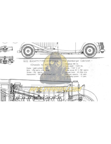 Plano Bugatti Type 41 Royale de 1932