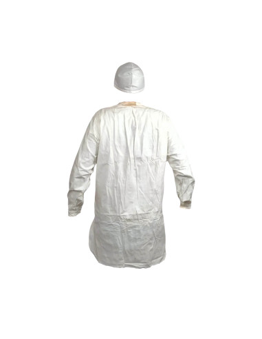 Bata + gorro quirúrgico militar antiguo