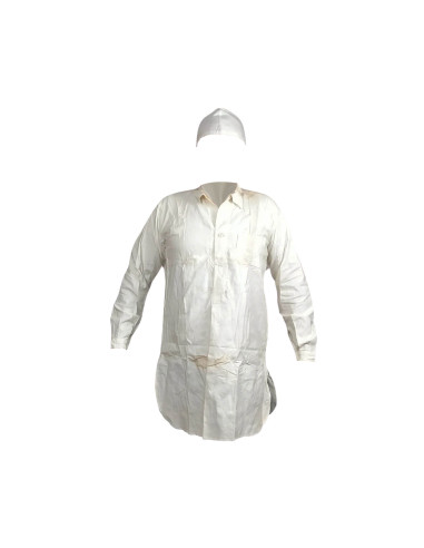 Bata + gorro quirúrgico militar antiguo