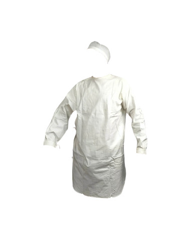 Bata + gorro quirúrgico militar antiguo