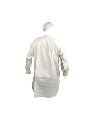 Bata + gorro quirúrgico militar antiguo