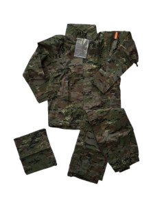 Traje de tormenta (agua) pixelado boscoso militar original