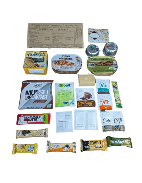 Pack 24h raciones de combate RCIR Fuerzas Armadas francesas MRE