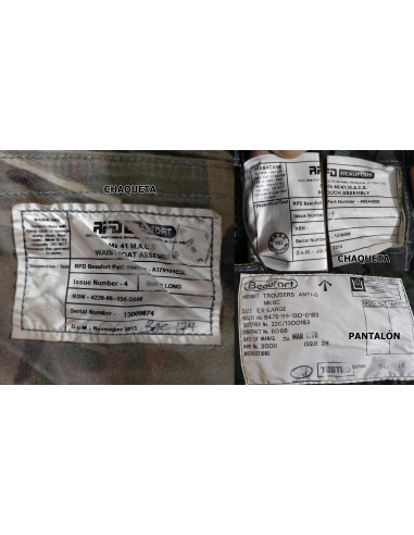 Traje de piloto completo. Chaqueta, mono y pantalón