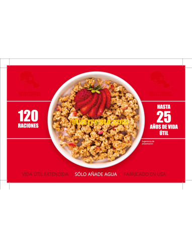 Cubo 120 raciones de emergencia variadas (Desayunos) ReadyWise MRE