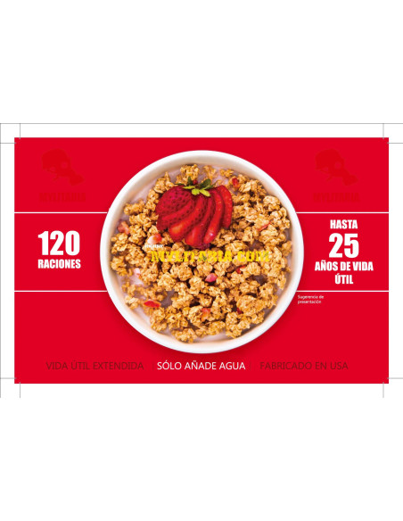 Cubo 120 raciones de emergencia variadas (Desayunos) ReadyWise MRE