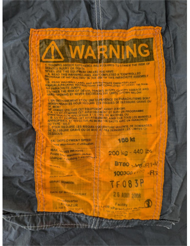 Paracaídas militar británico (sin cuerdas)