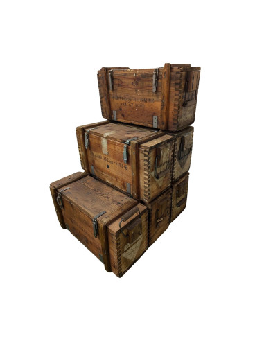 Cajas de madera militar antiguas -RESTAURADAS-