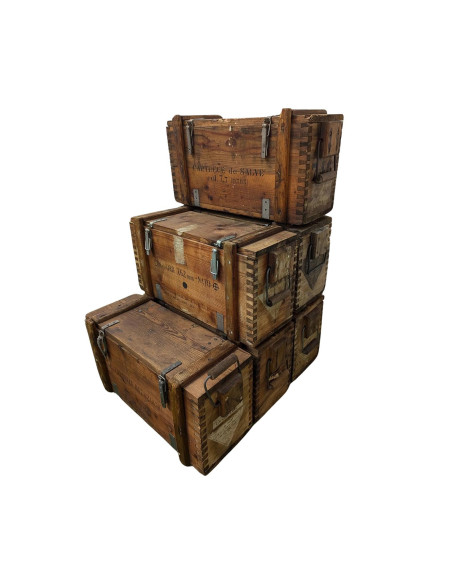 Cajas de madera militar antiguas -RESTAURADAS-