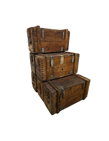 Cajas de madera militar antiguas -RESTAURADAS-