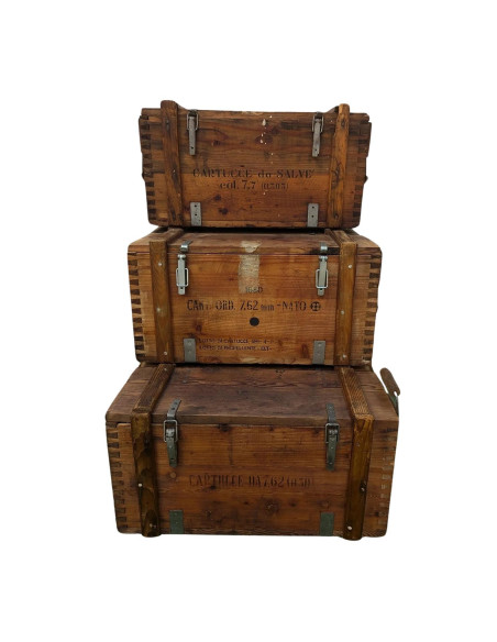 Cajas de madera militar antiguas -RESTAURADAS-