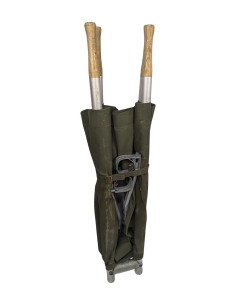 Camilla militar plegable con mangos de madera 2