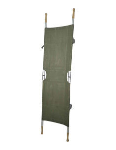 Camilla militar plegable con mangos de madera