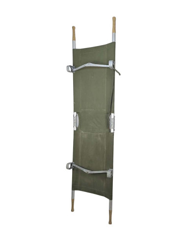 Camilla militar plegable con mangos de madera