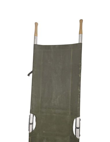 Camilla militar plegable con mangos de madera
