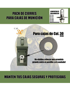 Pack de cierres para cajas de munición metálicas. 2