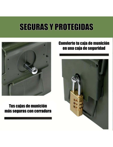 Pack de cierres para cajas de munición metálicas.