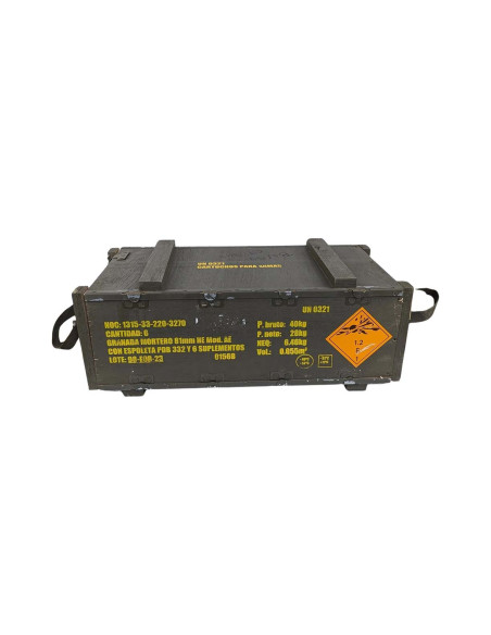Caja de madera militar Granada de mortero Original