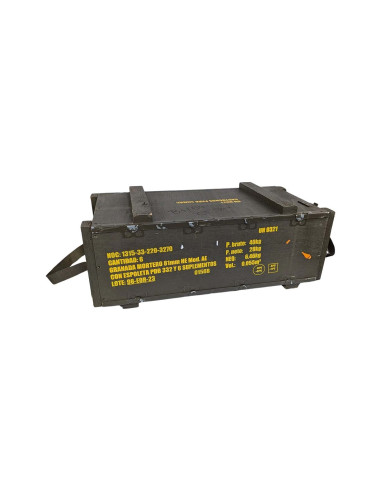 Caja de madera militar Granada de mortero Original