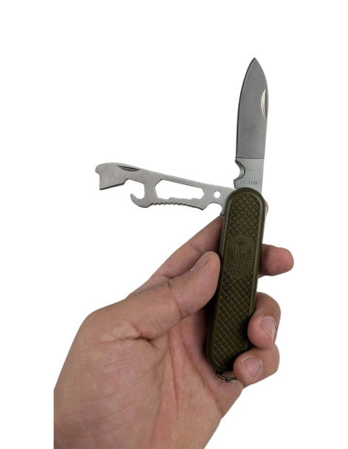 Set de cubiertos de campaña + navaja estilo ejercito Español