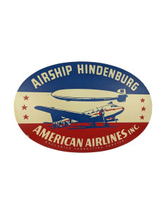 Cartel Airship Hindenburg American Airlines Sobre fuselaje