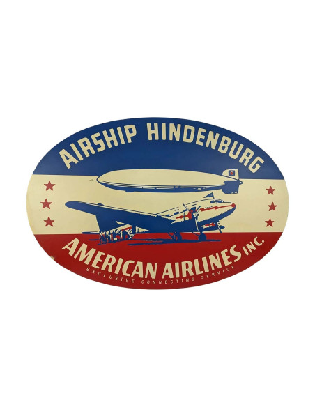 Cartel Airship Hindenburg American Airlines Sobre fuselaje