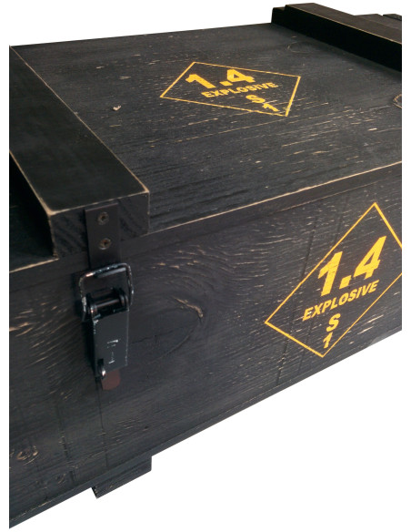 Caja de madera EXPLOSIVOS completa (todo de atrezzo y decoración)