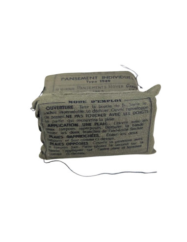 x2 Vendaje militar Francés antiguo Pansement Individuel Type 1949
