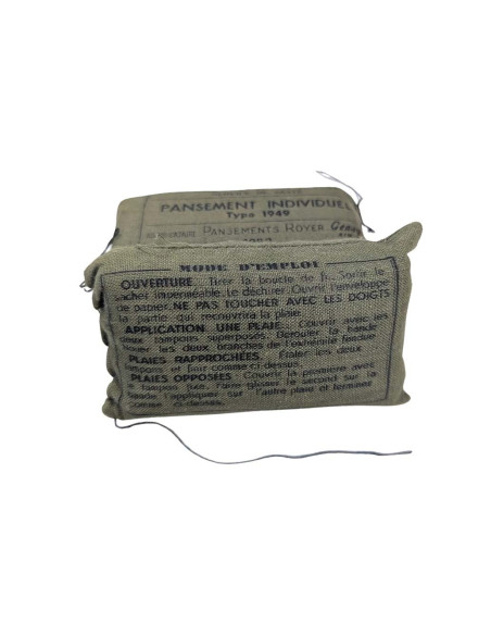 x2 Vendaje militar Francés antiguo Pansement Individuel Type 1949