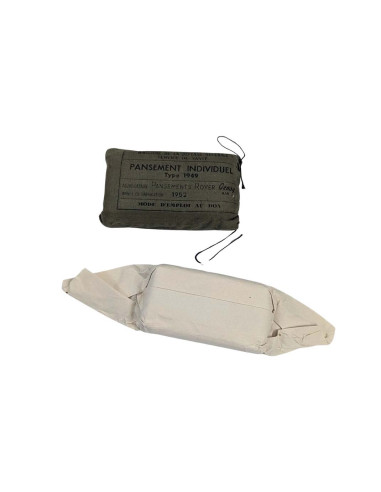 x2 Vendaje militar Francés antiguo Pansement Individuel Type 1949