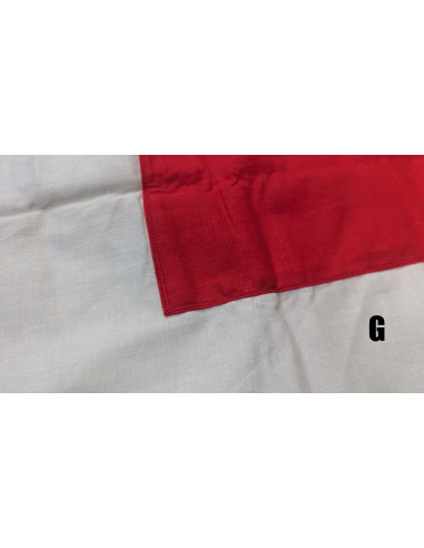 Bandera cruz roja médica antigua reversible bordada