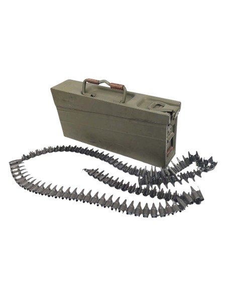 Caja de munición MG 42-56 año 1970 + cinta de balas