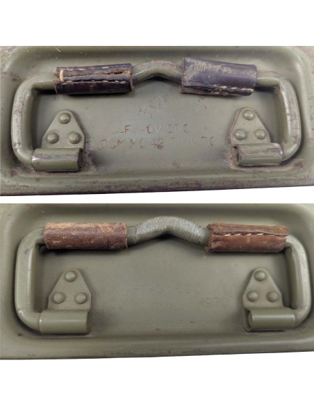 Caja de munición MG 42-56 año 1970 + cinta de balas