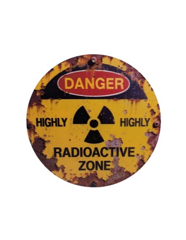 Cartel metálico radiación