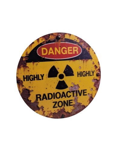 Cartel metálico radiación