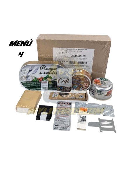 Pack 12h raciones de combate RCER ejercito Francés MRE