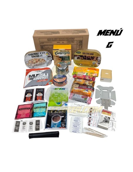 Pack 24h raciones de combate RCIR Fuerzas Armadas francesas MRE Pack 24h raciones de combate RCIR Fuerzas Armadas francesas MRE