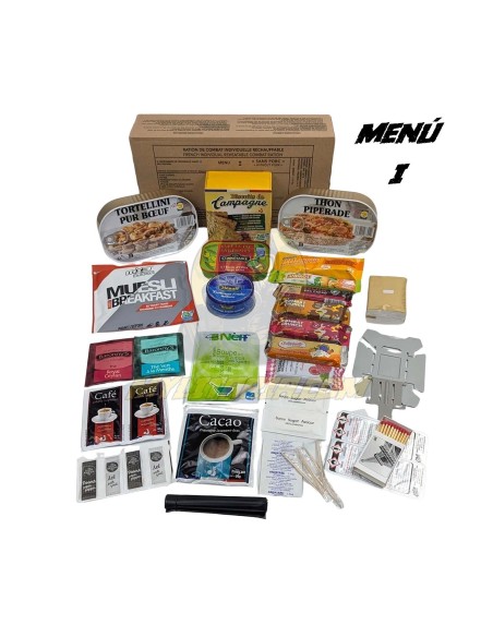 Pack 24h raciones de combate RCIR Fuerzas Armadas francesas MRE