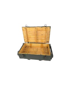 Caja de madera militar antigua grande Europa del Este 2