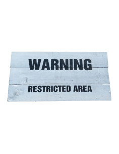 Cartel madera WARNING REST. AREA
