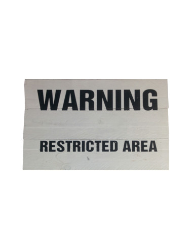 Cartel madera WARNING REST. AREA