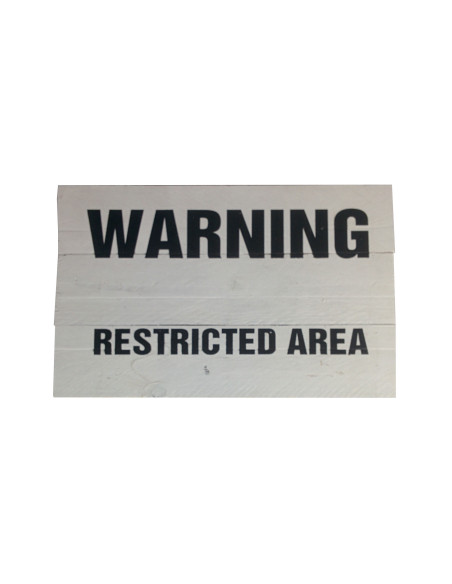 Cartel madera WARNING REST. AREA