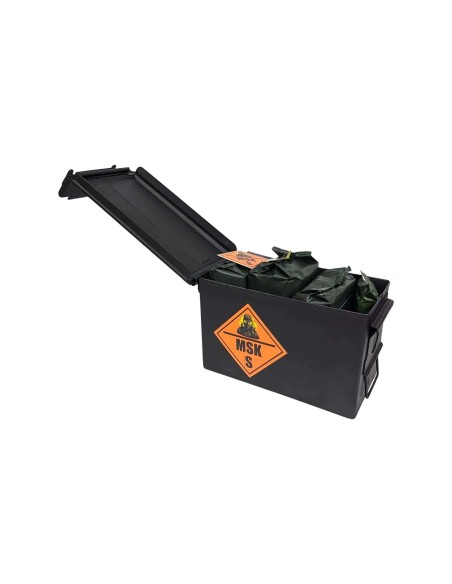 Pack 24h raciones MRE + regalos (desayuno, almuerzo y cena) Con caja metálica estanca + juego de cubiertos