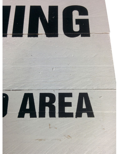 Cartel madera WARNING REST. AREA