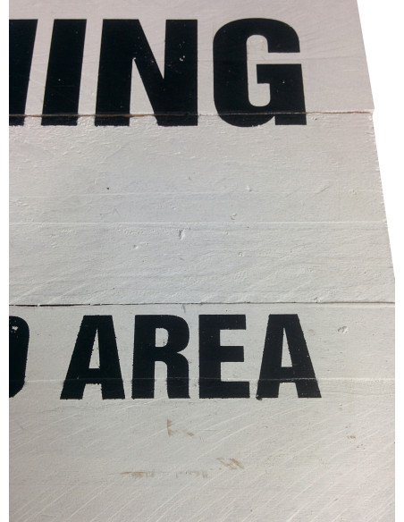Cartel madera WARNING REST. AREA